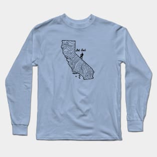 Get Lost Hiking Topographic Art Hike California State Map Long Sleeve T-Shirt